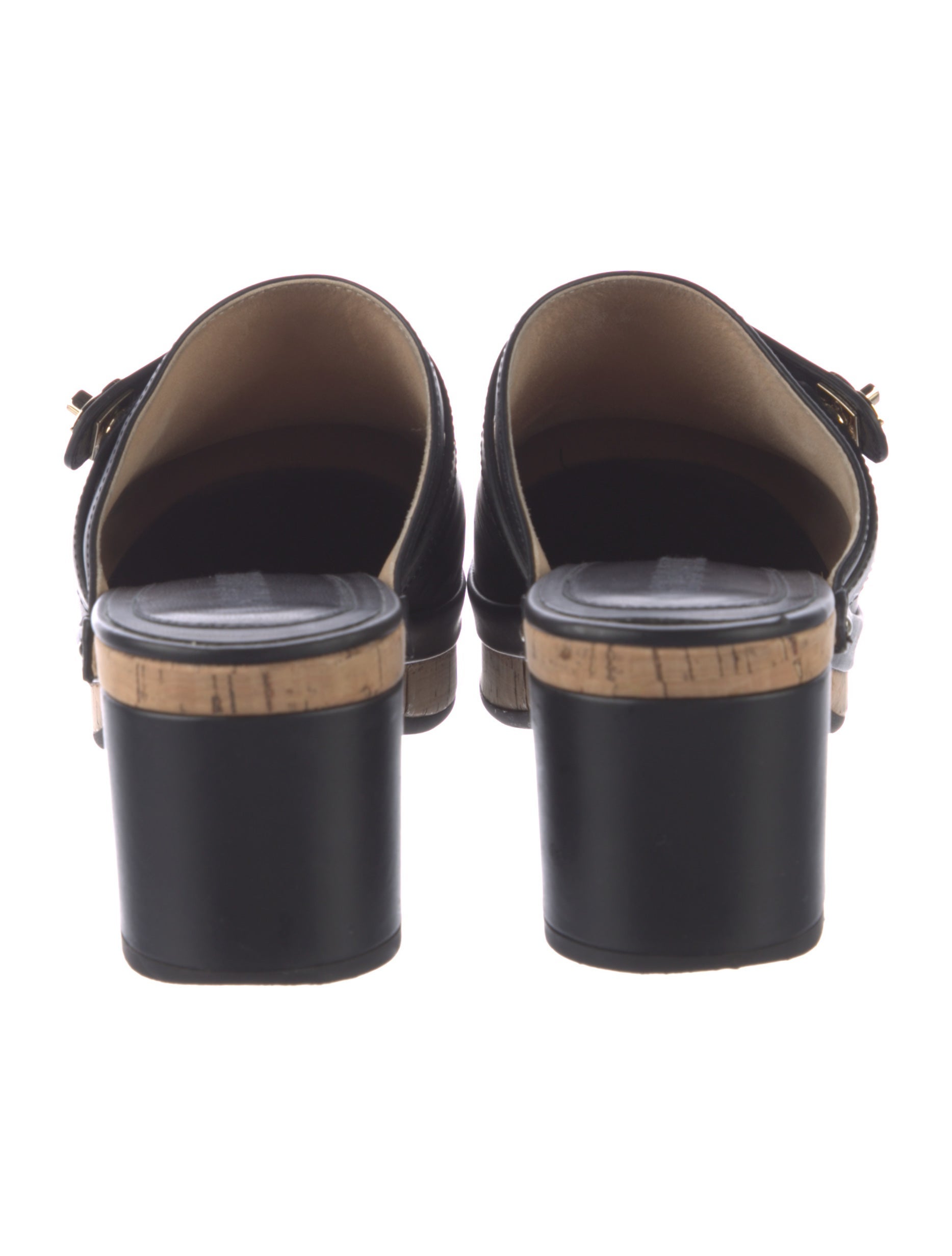 Chanel Interlocking CC Logo Leather Mules